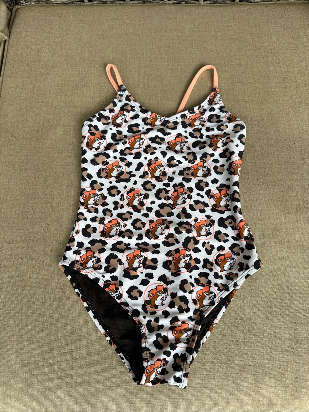 Buc-ee’s, Girls', Leopard Print One-Piece Swimsuit, Size YS